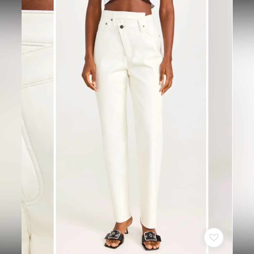 Agolde White Leather Pants